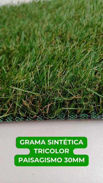Grama Sintética Tricolor Paisagismo 30mm