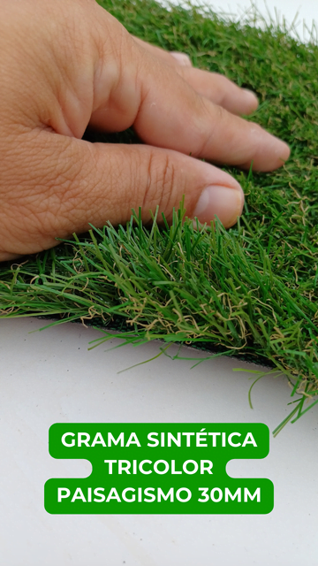 Grama Sintética Tricolor Paisagismo 30mm