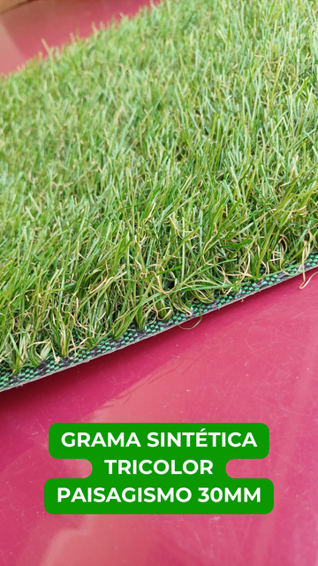 Grama Sintética Tricolor Paisagismo 30mm