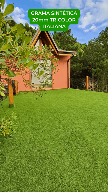 Grama Sintética 20mm Tricolor Italiana
