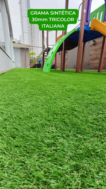 Grama Sintética 30mm Tricolor Italiana