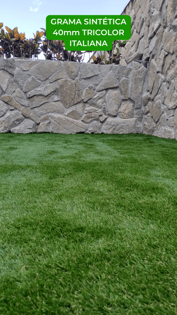 Grama Sintética 40mm Tricolor Italiana