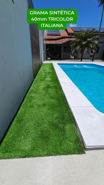 Grama Sintética 40mm Tricolor Italiana